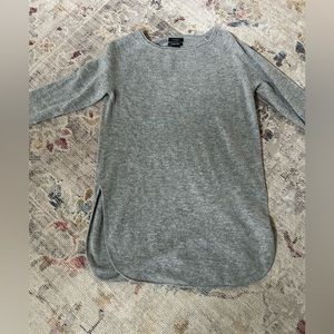 Grey Halogen cashmere blend long sweater. Split sides. Never worn with tags. XS.